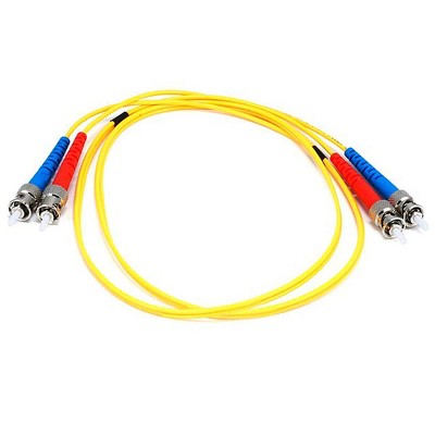 Monoprice Fiber Optic Cable - 1 Meter - Yellow | ST to ST, 9/125 Type, Single Mode, Duplex