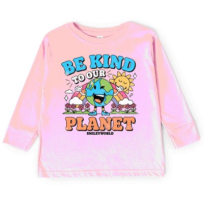 The Juniper Shop SmileyWorld Be Kind To Our Planet Rainbow Toddler Long Sleeve Tee
