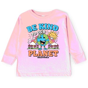 The Juniper Shop SmileyWorld Be Kind To Our Planet Rainbow Toddler Long Sleeve Tee - 1 of 4