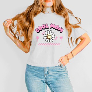 Simply Sage Market S.W.Smiley Cool Mom Flower Boxy Crop Top - 1 of 4