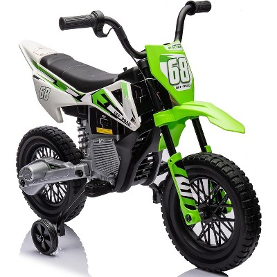 12V Kids Electric Dirt Bike with Training Wheels, Rear-Wheel Drive, Battery Powered Ride-On Motorcycle for Toddlers Ages 3+