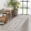 Fulvari Runner Vintage Boho Floral Style Non-Slip Low Pile Washable Rugs for Entryway Kitchen Living Room Front Door Carpet Pink Camel - 2 of 4
