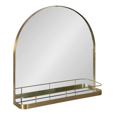 26" x 26" Peyson Functional Wall Mirror Gold - Kate & Laurel All Things Decor