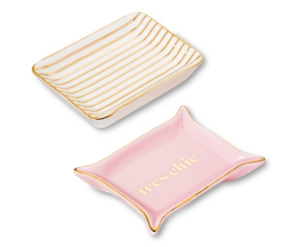 2pk Tres Chic Trinket Dish Set Gold - West Emory