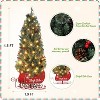 Christmas Tree with 85 Lights, Pre-Lit Artificial Mini Christmas Tree with 8 Mode Includes Red Berries & Sleigh Base for Front Door, Porch - 3 of 4