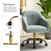 Alex Velvet Height-adjustable Swivel Task Office Chair with Channel-tufted Back and Gold Metal Base | Karat Home - 4 of 4