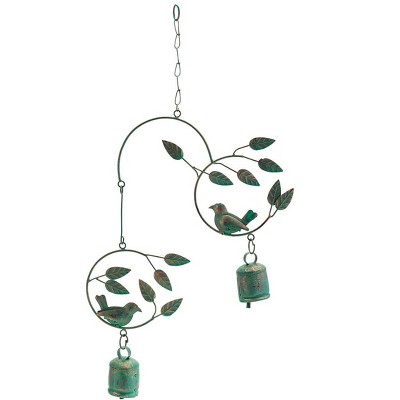 Wind Chimes Frog Green Gold Flower Windmill Bowtie Painted Metal Decor Bell New 