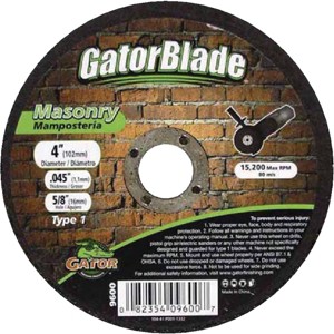 Gator Blade  Thin Cut Type 1 4 In. x 0.045 In. x 5/8 In. Masonry Cut-Off Wheel - 1 of 1