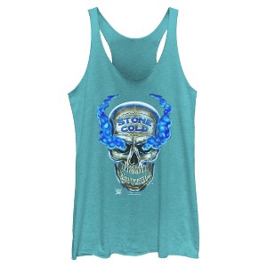 Womens WWE Stone Cold Smoke Skull Racerback Tank - 1 of 4