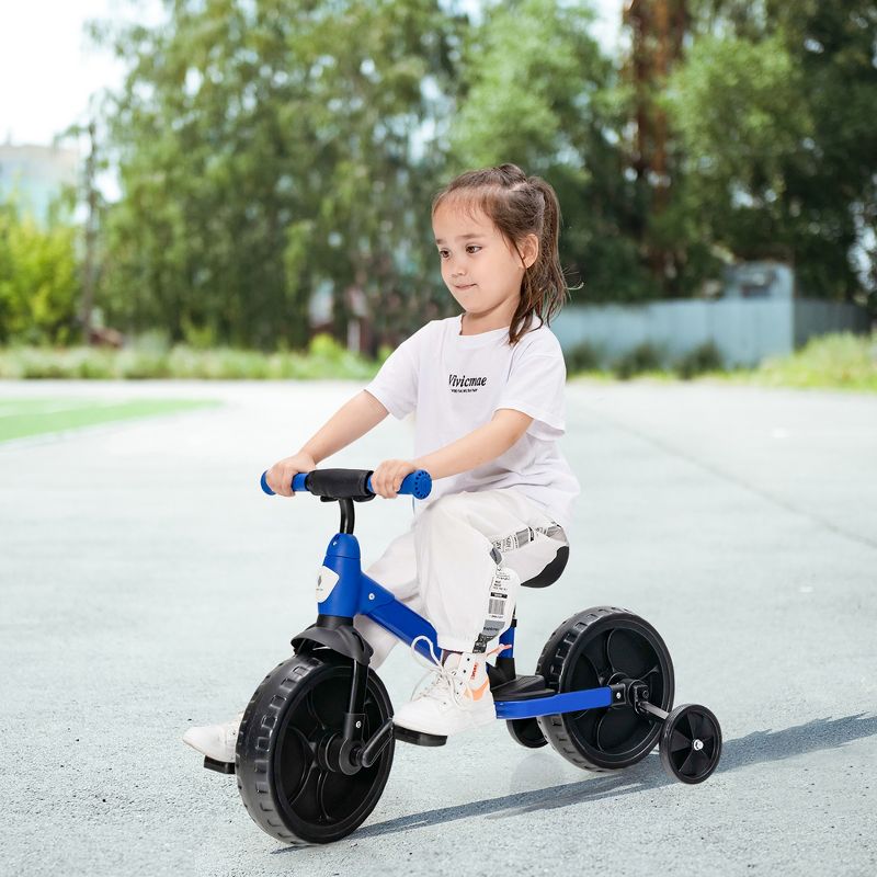Costway 4-in-1 Kids Training Bike Toddler Tricycle w/ Training Wheels & Pedals Pink\Blue, 2 of 11