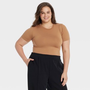 Women's Slim Fit Short Sleeve Seamless Baby T-Shirt - A New Day™ - 1 of 3