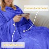 Catalonia Adult Wearable Fleece Blanket Snuggie with Foot Pockets, Super Soft Micro Plush Wrap Blanket Long Robe Loungewear, Cozy Gift for Woman Man - 3 of 4