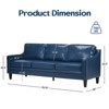 Kumasinova 78.75" Blue Slipcovered Faux Leather Sofa,Curved Armrests Sofa with High-Density Foam,Solid Wood Frame,3-Seater Sofa Couch for Living Room - 3 of 4