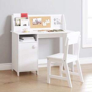 Aoibox Kids Wooden Study Desk with Chair and Hutch for 3-8 Years Old, Large Storage, Bulletin Board, Safe Workspace - 1 of 4