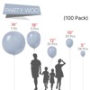 PartyWoo Balloons Dusty Blue Light Boho 18 12 10 5 Inch 100 pcs - 2 of 4