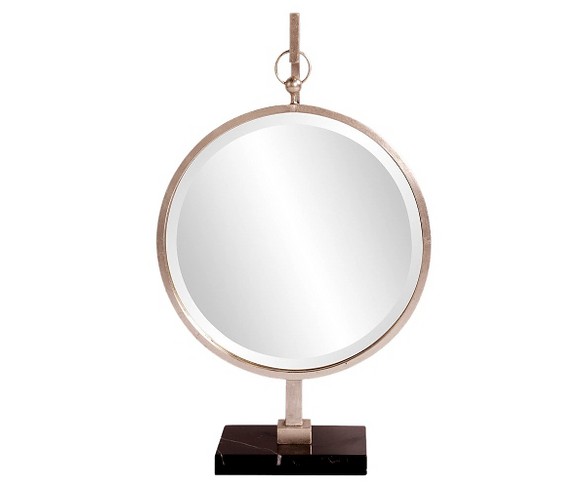 Round Medallion Decorative Wall Mirror Silver - Howard Elliott