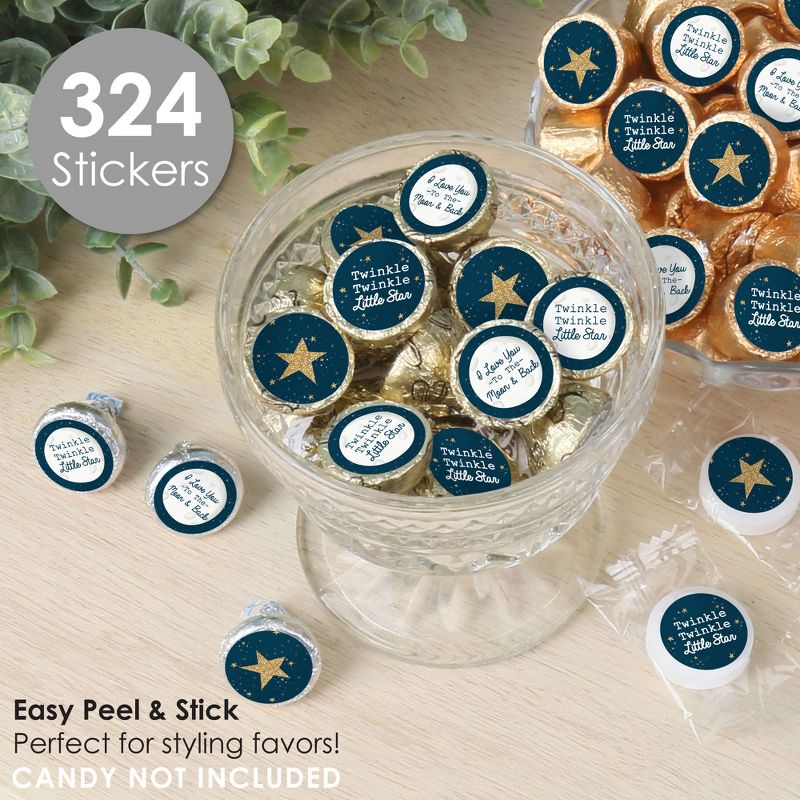 Big Dot of Happiness Twinkle Twinkle Little Star - Baby Shower or Birthday Party Small Round Candy Stickers - Party Favor Labels - 324 Count, 2 of 8