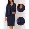 Allegra K Women's Dress Business Solid V Neck Office Notched Lapel Blazer 2 Pieces Suit Sets Outfit - 2 of 4