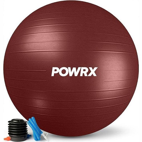 Powrx Gym Ball With Ball Pump And Workout Red Target