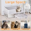 Phiestina Stainless Steel Cat Litter Box with Lid, Extra Large Pan with High Sides, Pedal Filter & Scoop, Gray - 2 of 4