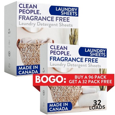Clean People Laundry Detergent Sheets - Laundry Soap - Ultra Concentrated, Recyclable Packaging, Stain Fighting