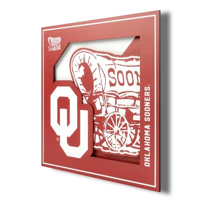 NCAA Oklahoma Sooners 3D Logo Series Wall Art - 12"x12"