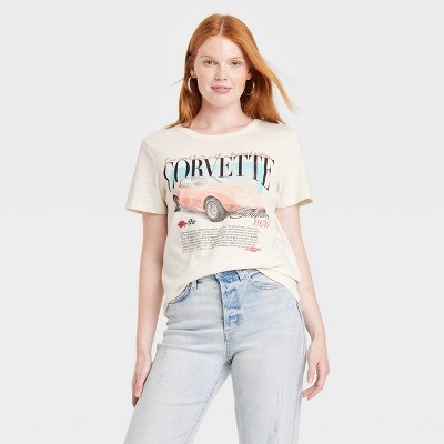 Women's General Motors Corvette Bio Short Sleeve Graphic T-shirt - Ivory M  : Target