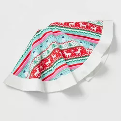48" Colorful Fair Isle Knit Christmas Tree Skirt Snowman/Reindeer - Wondershop™