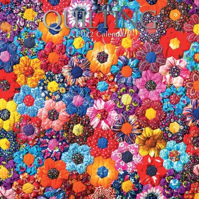 The Gifted Stationery 2021 - 2022 Monthly Wall Calendar, 16 Month, Floral Quilting Theme with Reminder Stickers, 12 x 12 in