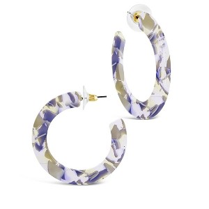 SHINE by Sterling Forever 1.75" Resin Flat Hoop Earrings - 1 of 4