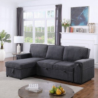Chenille L-shaped Sectional Sofa Bed With Storage Function,Movable Storage Sofa,Free Combination,Indoor Furniture -Maison Boucle