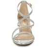 Allegra K Women's Breezy Glitter Opened Toe Crisscross Strap Chunky Sandals - 2 of 4