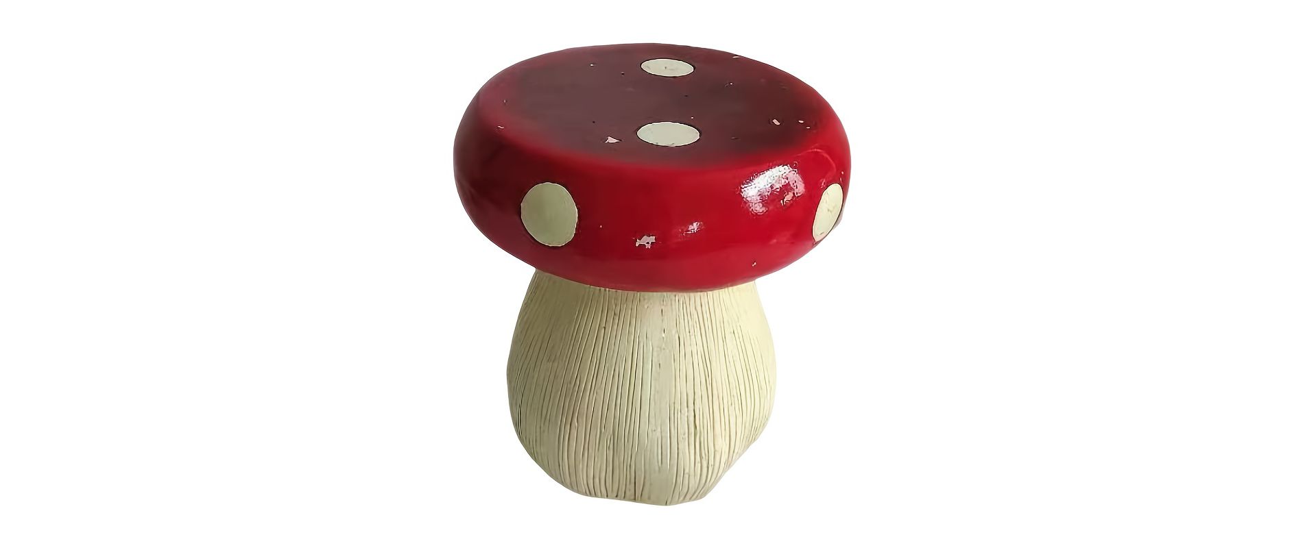 Anybear 13.8" Mushroom Model Statue Stool, Outdoor Garden Resin Stool, Courtyard Lawn Courtyard Summer Decoration, Red