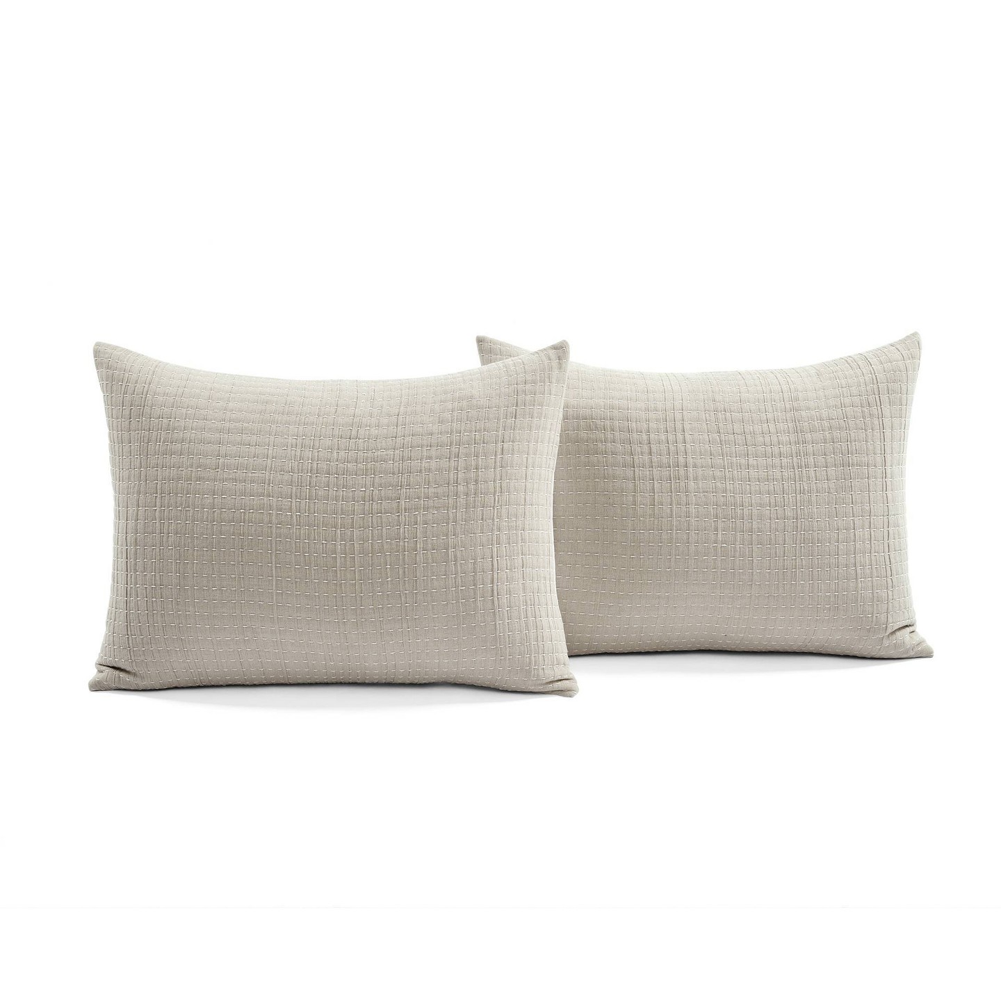 Постельное бельё Lush Decor 3pc King Pickstitch Quilt/Coverlet Neutral/Off White - Lush Décor: Bedding Set with Shams, Oeko-Tex Certified, цвет: Белый — фото 4