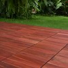 Bliss Outdoors Hardwood 6-Slat Interlocking Wood Deck Tiles, Red, Set of 30 - 2 of 4