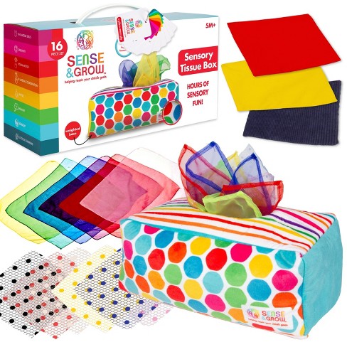 Fisher-Price Tissue Fun Activity Cube Baby Sensory Crinkle Toys for Newborns