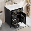 24" Bathroom Vanity with Sink, 3 Drawers and Adjustable Shelf Cabinet, Freestanding MDF and Rubberwood Cabinet,Storage Vanity - 3 of 4