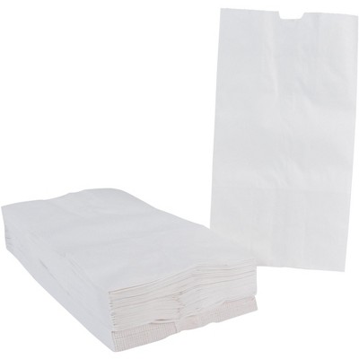 School Smart Paper Bag, Flat Bottom, 6 x 11 Inches, White, pk of 100