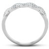 Pompeii3 Countour Infinity Diamond Guard Engagement Wedding Ring Enhancer 10k White Gold - 3 of 4