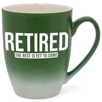 Elanze Designs Retired The Best Yet To Come Two Toned Ombre Matte Green and White 12 ounce Ceramic Stoneware Coffee Cup Mug