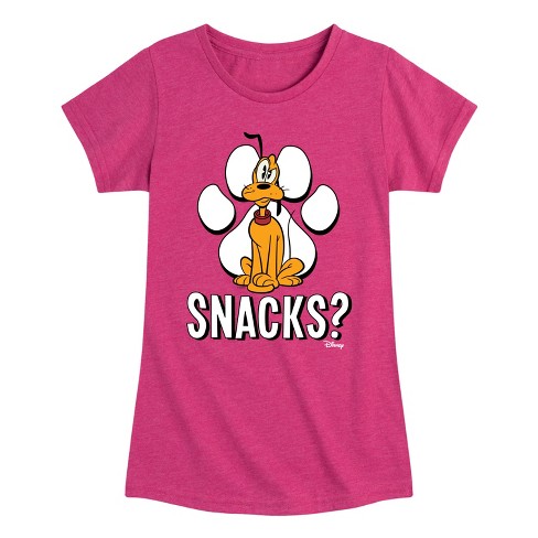 Girls' - Disney - Pluto Snacks? Fitted Short Sleeve Graphic T-Shirt - image 1 of 4