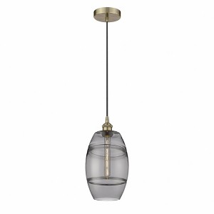 Vaz - 1 Light Cord Hung Mini Pendant In Industrial Style-9.88 Inches Tall and 8 Inches Wide - 1 of 1