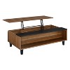 Vynxaria Lift-Top Coffee Table - Walnut & Black, Rectangular, Open Storage Compartment, Wooden Tapered Legs for Living Room - 2 of 4