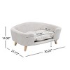 30" Elevated Small Dog Bed Frame with Corduroy Cushion,Modern Pet Sofa With Wooden Legs for Dogs up to 25 lbs-LAOTIES - 4 of 4