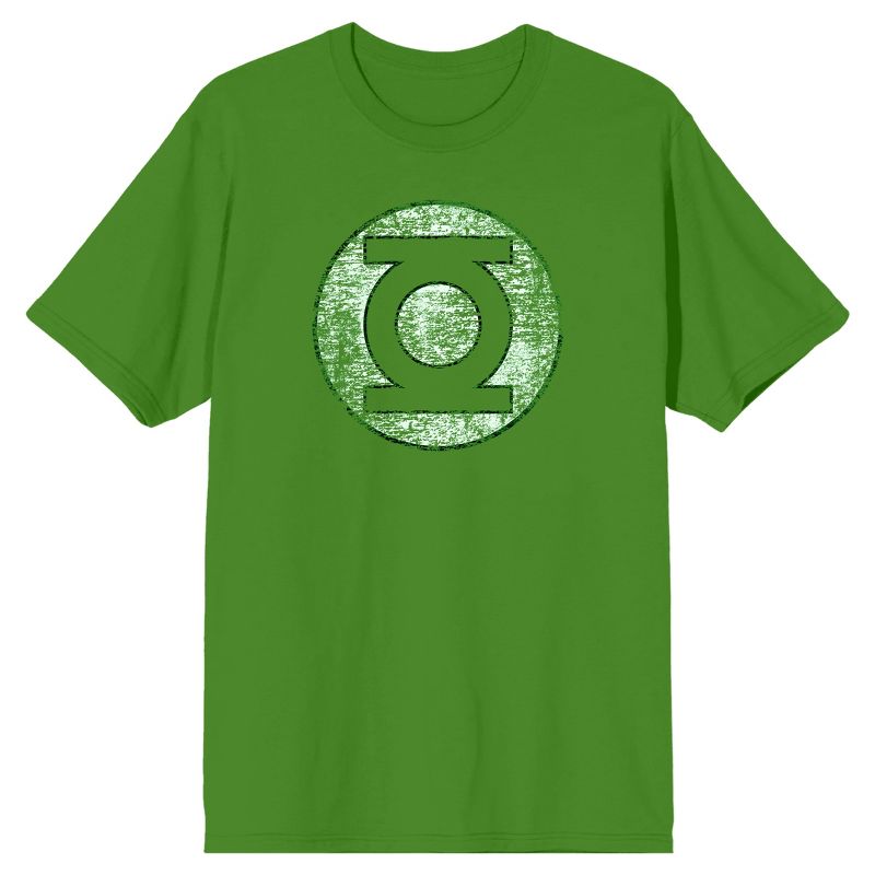 Green Lantern Distressed Logo Men's Green T-Shirt, 1 of 3
