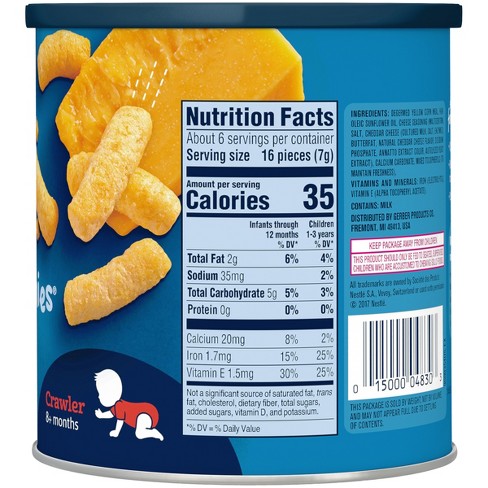 gerber lil crunchies baked whole grain corn snack mild cheddar 3 more