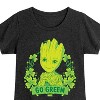 Girls' - Marvel - Groot Go Green St. Patricks Day Fitted Short Sleeve Graphic T-Shirt - 2 of 4
