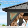 Outdoor Galvanised Steel Hardtop Gazebo, Heavy Duty Double Roof Outdoor Gazebo with Netting and Sunshade Curtains, Aluminium Framed Gazebo for Patio - 3 of 4