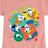 Girls' - Disney - Donald Duck Sticker Look Fitted Short Sleeve Graphic T-Shirt - 2 of 4