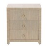bali & pari Quinn Woven Grasscloth 3 Drawer Nightstand Natural/Gold - 3 of 4